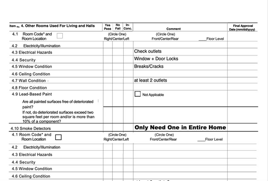 Section 8 Inspection CHECKLIST (With My Personal Notes)