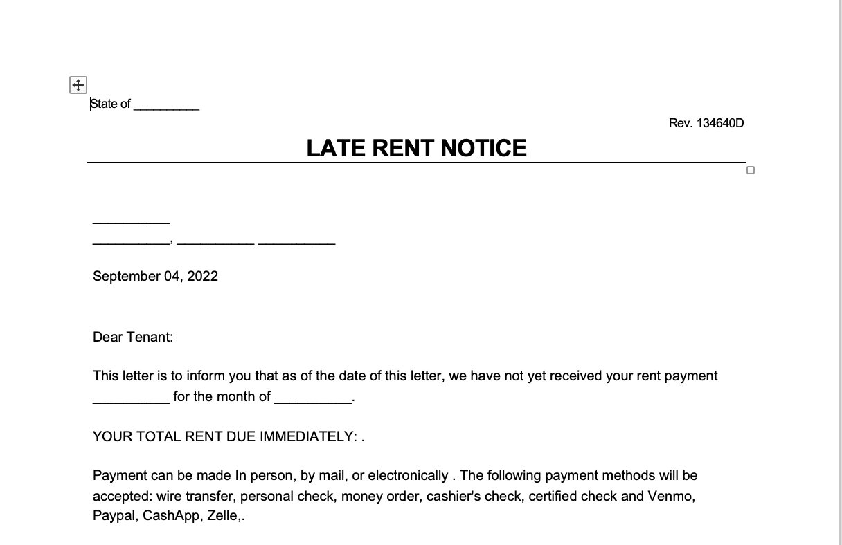 Late Rent Notice – The Section 8 Guy