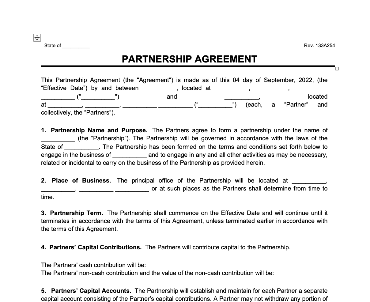 Partnership Agreement (Needed For YOUR Partnership!)