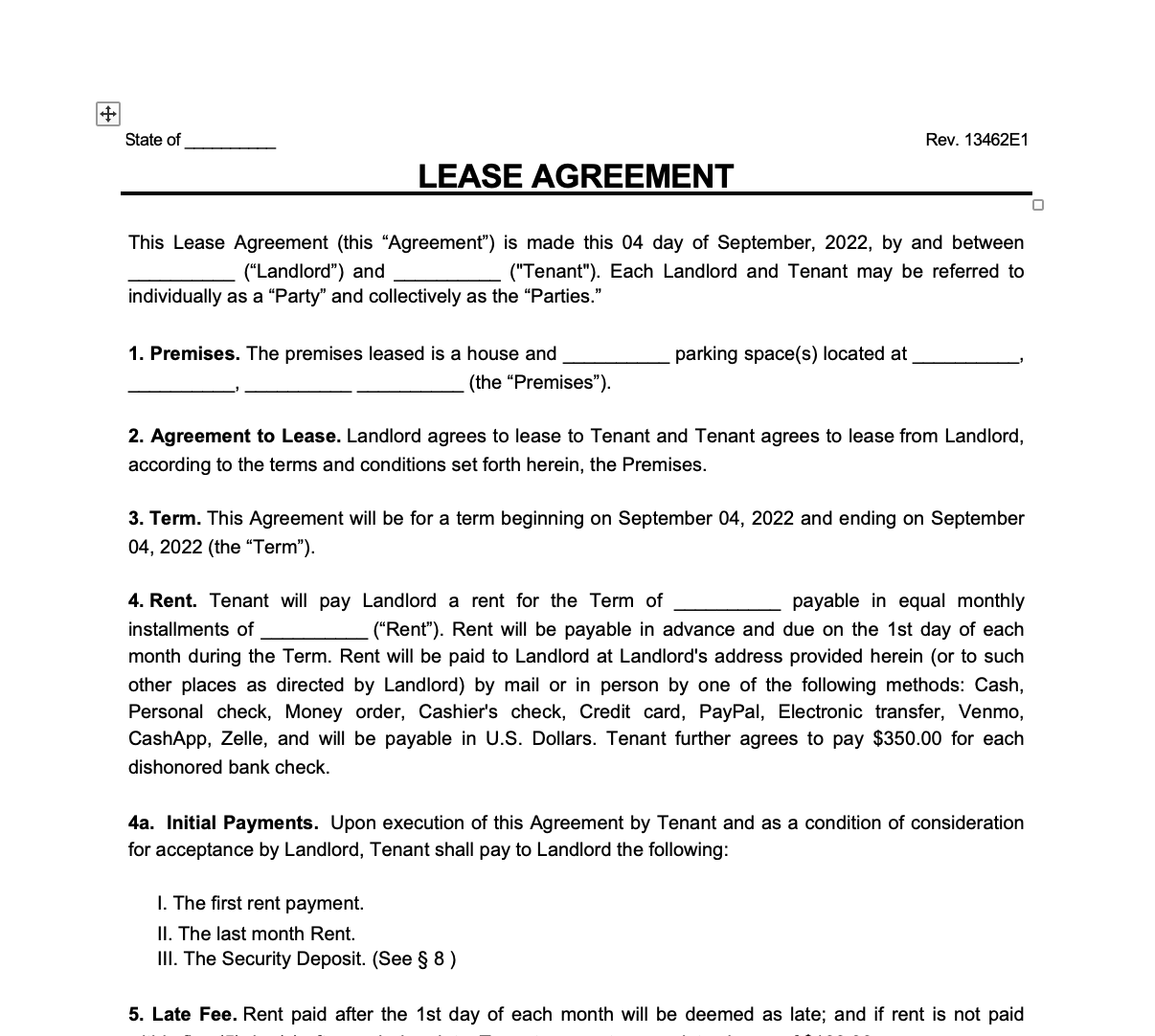 Lease Agreement (Non-Section 8 Tenants)