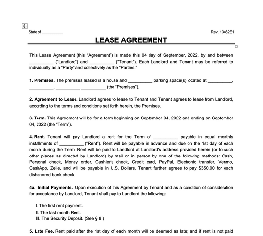 Section-8 Rental Lease Agreement